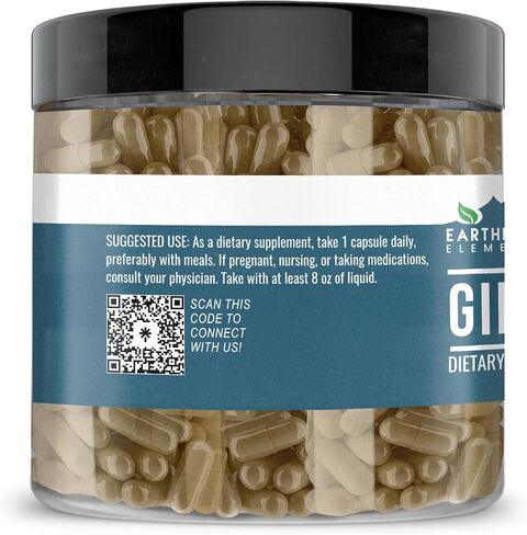 Earthborn Elements Ginkgo Biloba 200 Capsules, Pure & Undiluted, No Additives in Saudi Arabia