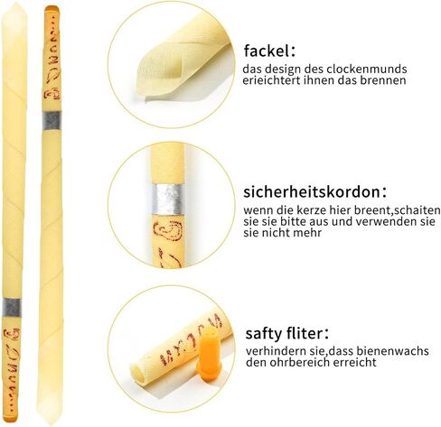 Beeswax Ear Candles Wax Removal，16Pcs Ear Wax Removal, Earwax Remover Ear Cleaning Tool,Wax Remova in Kuwait