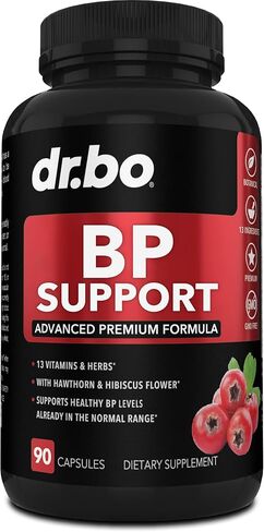 دكتور. مكمل دعم BO Blood BP - الثوم العشبي الصحي ومكملات الكركديه الطبيعية، تركيبة الفيتامينات والأعشاب الصحية - حبوب الزعرور، مزيج فيتامينات القلب، كبسولات مكملات التدفق للنساء والرجال in Kuwait