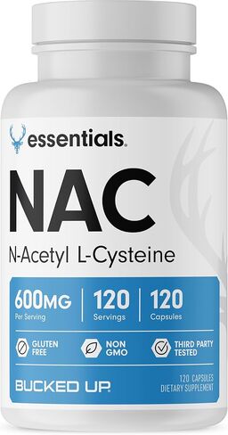مكمل NAC (N-Acetyl Cysteine) 600 مجم لكل جرعة، أساسيات (120 وجبة، 120 كبسولة) in Kuwait