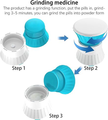 TALVOLC M Pill Cutter and Splitter for Small or Large Pills - [3 in 1] - Tablets Crusher Grinder - Pills Cutter with Small Pill Box Organizer, Portable Travel Sized- Multifunction in Kuwait