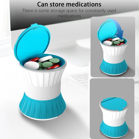 TALVOLC M Pill Cutter and Splitter for Small or Large Pills - [3 in 1] - Tablets Crusher Grinder - Pills Cutter with Small Pill Box Organizer, Portable Travel Sized- Multifunction in Kuwait