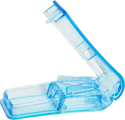 Pill Cutter for Small Pills, Blue Tablet Splitter with Blade Guard, Safety Medicine Slicer, Medication Vitamin Divider Cutting Drugs Cleanly in Saudi Arabia