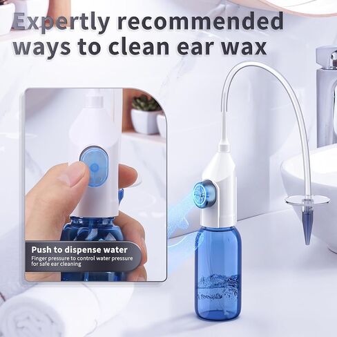 Ear Wax Removal, Manual Ear Irrigation Flushing System, Ear Wax Removal Tool, Safe and Effective Ear Cleaning Kit, Ear Cleaner - Includes Basin,10 Tips in Kuwait