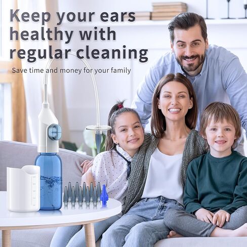 Ear Wax Removal, Manual Ear Irrigation Flushing System, Ear Wax Removal Tool, Safe and Effective Ear Cleaning Kit, Ear Cleaner - Includes Basin,10 Tips in Kuwait