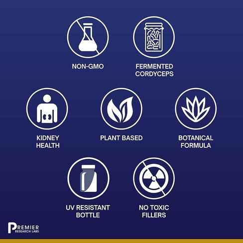 Premier Research Labs RenaVen - Premier Kidney Support - with Fermented Cordyceps - Kidney Health & Functions - Cranberry, Alfalfa, Hydrangea & Parsley - Vegan - 60 Plant-Source Capsules in Saudi Arabia