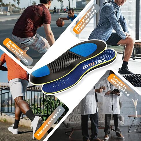 نعال داخلية من ألياف الكربون من ZAIWOO - دعم يزيد عن 280 رطلاً للقدم المسطحة، وتخفيف آلام التهاب اللفافة الأخمصية - حشوات دعم القوس، نعل داخلي لأحذية العمل للرجال والنساء - نعال للوقوف طوال اليوم in Kuwait