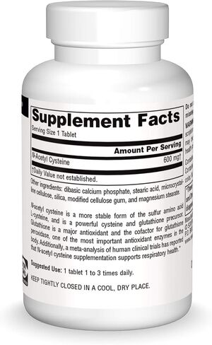 Source Naturals N-Acetyl Cysteine Antioxidant Support 1000 mg Dietary Supplement That Supports Respiratory Health* - 30 Tablets in Saudi Arabia