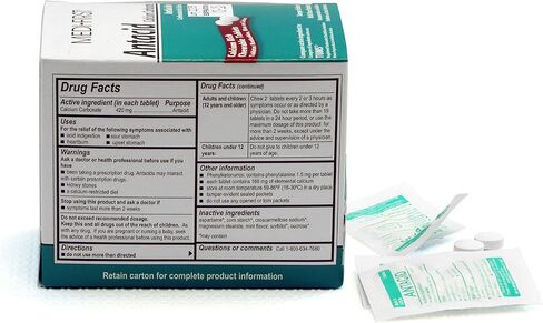 Medi-First 80233 Chewable Mint Antacid Tablets, 50-Packets of 2, 100 Count (Pack of 1) in Saudi Arabia
