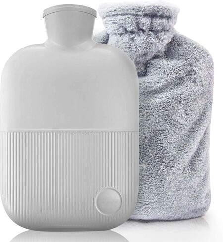 زجاجة ماء ساخن مع غطاء ناعم، زجاجات مياه ساخنة مطاطية سعة 2 لتر لتخفيف الآلام، كيس ماء ساخن قابل لإعادة الاستخدام لتشنجات الدورة الشهرية، جهاز تدفئة القدمين، حزمة باردة ساخنة من البولي فينيل كلوريد للعلاج الساخن والبارد in Kuwait