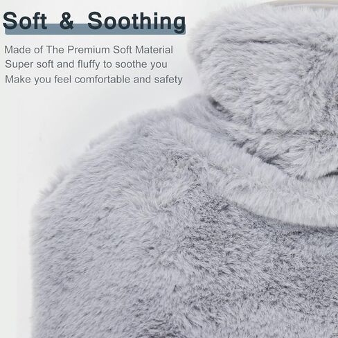 زجاجة ماء ساخن مع غطاء ناعم، زجاجات مياه ساخنة مطاطية سعة 2 لتر لتخفيف الآلام، كيس ماء ساخن قابل لإعادة الاستخدام لتشنجات الدورة الشهرية، جهاز تدفئة القدمين، حزمة باردة ساخنة من البولي فينيل كلوريد للعلاج الساخن والبارد in Kuwait