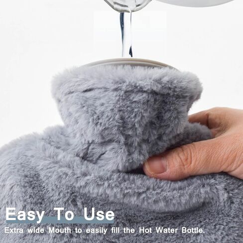 زجاجة ماء ساخن مع غطاء ناعم، زجاجات مياه ساخنة مطاطية سعة 2 لتر لتخفيف الآلام، كيس ماء ساخن قابل لإعادة الاستخدام لتشنجات الدورة الشهرية، جهاز تدفئة القدمين، حزمة باردة ساخنة من البولي فينيل كلوريد للعلاج الساخن والبارد in Kuwait