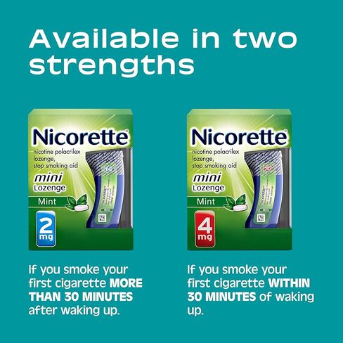 Nicorette 2 mg Mini Nicotine Lozenges to Help Quit Smoking with Behavioral Support Program - Mint Flavored Stop Smoking Aid, 81 Count in Kuwait