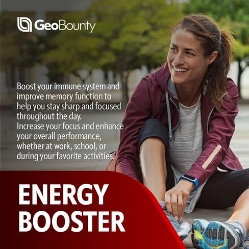 GEO BOUNTY Ginseng, Ginseng Supplements Capsule, Premium Red 3140mg (Ginsenoside 5%) Panax Red Ginseng Intensive 60 Capsules (extracto de cápsulas de Ginseng) Adaptogen (Maca Root) Made in USA in Saudi Arabia