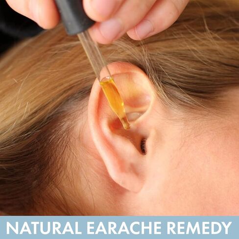 زيت الأذن العضوي لعدوى الأذن - قطرات أذن طبيعية لألم الأذن، وإزالة شمع الأذن والسباح - علاج آلام الأذن للأطفال والبالغين والرضع والكلاب - قطرات الأذن مع مولين والثوم والآذريون صنع في الولايات المتحدة الأمريكية in Kuwait