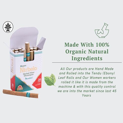 Herbal Cigarillos for Quit Smoking, 100% Tobacco & Nicotine Free, Nature's Alternative, Clove Mint Flavor, 20 Cigarettes, Pack of 1 in Kuwait