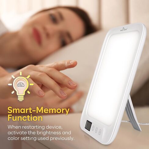 مصباح العلاج بالضوء Easy@Home قابل لإعادة الشحن: مصباح طاقة العلاج بالضوء LED خالي من الأشعة فوق البنفسجية مع 10000 لوكس | مصباح شمسي مع 3 مستويات سطوع قابلة للتعديل | وظيفة ذاكرة المؤقت ELT-492-WT in Kuwait