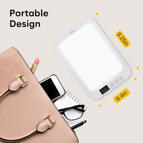 مصباح العلاج بالضوء Easy@Home قابل لإعادة الشحن: مصباح طاقة العلاج بالضوء LED خالي من الأشعة فوق البنفسجية مع 10000 لوكس | مصباح شمسي مع 3 مستويات سطوع قابلة للتعديل | وظيفة ذاكرة المؤقت ELT-492-WT in Kuwait
