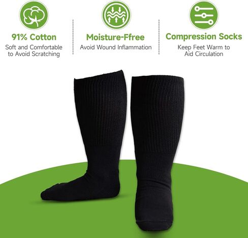 جوارب FENGLE لمرضى السكري لتورم القدمين، جوارب طبية مضحكة بنمط فكاهي، جوارب للمستشفى مع مقابض للنساء والرجال، 4 أزواج in Kuwait