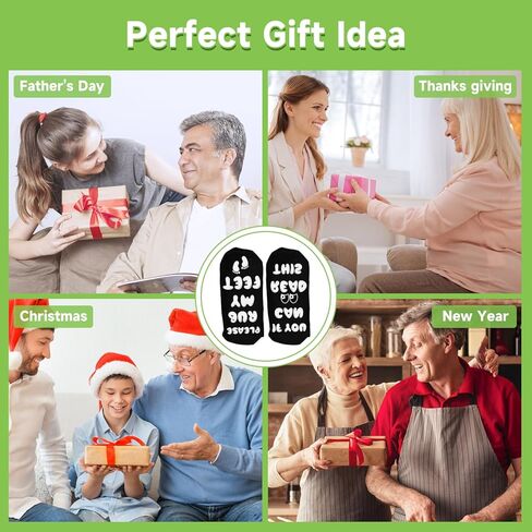 جوارب FENGLE لمرضى السكري لتورم القدمين، جوارب طبية مضحكة بنمط فكاهي، جوارب للمستشفى مع مقابض للنساء والرجال، 4 أزواج in Kuwait