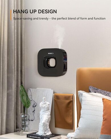 MEIDI Waterless Essential Oil Diffuser - Bluetooth Cordless Aromatherapy Diffuser with App Control, Smart Timer Setting, Hang-up Design and Wide Coverage for Home, Office, Hotel and SPA - Black in Kuwait