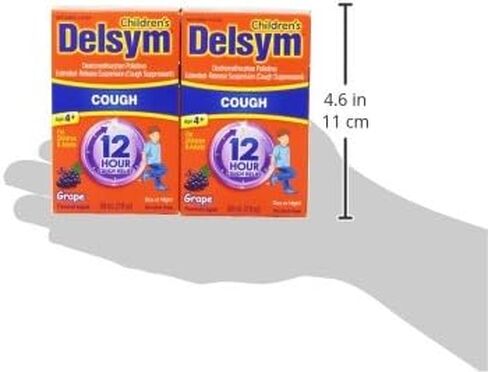 Delsym Children's 12 Hr Cough Relief Liquid, Grape, 3 oz (Pack of 2) in Kuwait