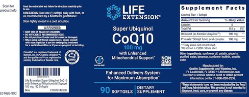 Life Extension COQ10 Super Ubiquinol 100mg with Enhanced Mitochondrial Support, 90 Softgels in Saudi Arabia