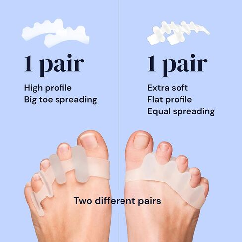 YOGAMEDIC® Toe Spacers Toe Separators for Overlapping Toes 4 Pcs- Improved Silicone Bunion - 0% BPA, One-size for Women & Men in Kuwait