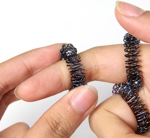 HUAMIAODI 22 قطعة من حلقات تدليك الضغط الإبري للإصبع، مجموعة أدوات تخفيف التوتر والقلق للرجال والنساء والبالغين والمراهقين، 11 لونًا in Kuwait