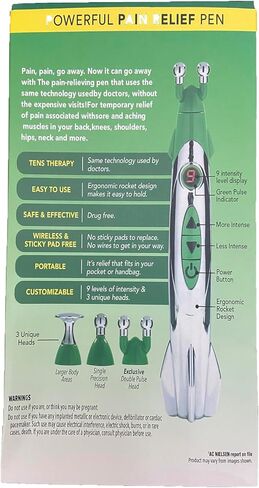 قلم تدليك إلكتروني للوخز بالإبر والكى برأس مزدوج، علاج لتخفيف الألم، أدوات قوية لتخفيف الألم بقلم ميريديان للطاقة، ملحقات 3 في 1 in Kuwait