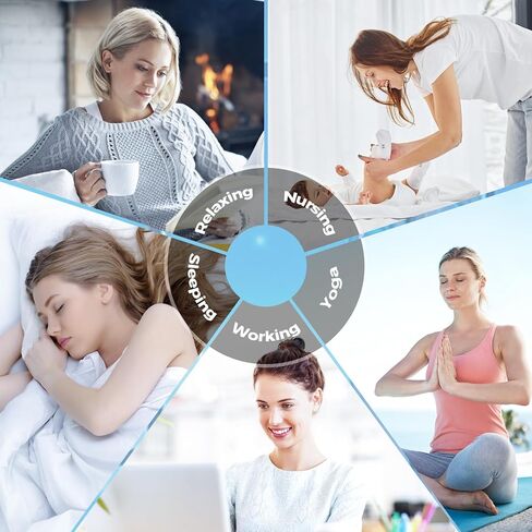 جهاز صوت العلاج بالضوء من REACHER R8 (R2 الجيل الثاني)، ضوء ليلي محيطي ديناميكي، 21 صوتًا طبيعيًا نابضًا بالحياة، جهاز صوت الطفل للنوم، ضوضاء بيضاء ووردية وبنية للبالغين والأطفال in Kuwait