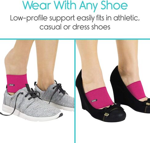 Vive Arch Support Sleeves - Compression Bands for Plantar Fasciitis, Foot Care, Heel Spurs, Flat and Fallen Arches and Feet Pain Relief - Orthotic Gel Cushion Sock Brace - for Men and Women - (Pair) in Saudi Arabia