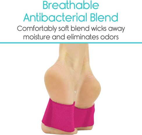 Vive Arch Support Sleeves - Compression Bands for Plantar Fasciitis, Foot Care, Heel Spurs, Flat and Fallen Arches and Feet Pain Relief - Orthotic Gel Cushion Sock Brace - for Men and Women - (Pair) in Saudi Arabia