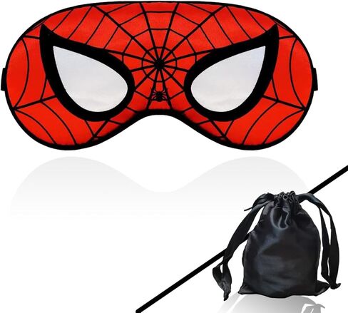 Mukveitn Silk Sleep Mask, 1PACK Kids Eye Mask with Adjustable Head Strap for Sleeping Boys Women Men Travel Party Supplies (1 Piece Storage Bag) in Kuwait