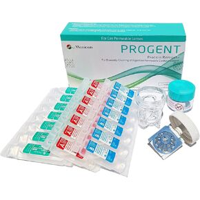 Box O' Mart Menicon Progent Biweekly Contact Lens Cleaner and Progent Large Diameter (Scleral) Lens Case, Bundle of 2 Items, 22 Piece Set in Kuwait
