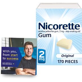 Nicorette 2 mg Nicotine Gum to Help Quit Smoking with Behavioral Support Program - Original Unflavored Stop Smoking Aid, 170 Count in Kuwait