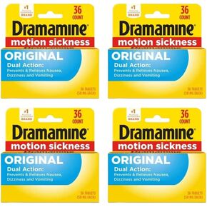 Dramamine Motion Sickness Relief, Original Formula, 36 Count (Pack of 5) in Kuwait
