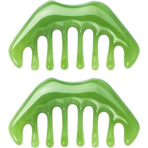 Handheld Massage Comb for Scalp and Meridian Therapy - Natural Resin Guasha Scraping and Multi-Functional Head Massager Tool for Relaxation, Acupoint Treatment and Head Care (Style-A)