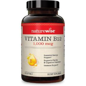 NatureWise Vitamin B12 1,000 mcg for Mental Clarity & Cognitive Function + Energy Support for Maximum Vitality and Wellbeing | B12 (60 softgels)