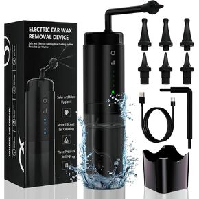أداة إزالة شمع الأذن، منظف الأذن الذي يعمل بالطاقة المائية مع 6 فوهات، تيار نفاث كهربائي ثلاثي 3 أوضاع للضغط، مجموعة تنظيف الأذن لإزالة شمع الأذن، نظام ري داخلي آمن وفعال لتنظيف الأذن in Kuwait