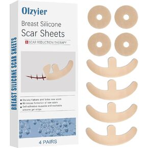 أوراق ندبات السيليكون للثدي - 4 أزواج من شريط إزالة الندبات الجراحية غير المرئية - إدارة إزالة ندبات الثدي لتقليل الندبات والتعافي in Kuwait