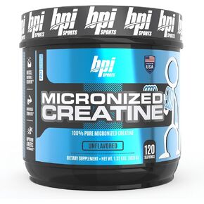 BPI Sports Micronized Creatine - Increase Strength - Reduce Fatigue - Lean Muscle Building - 100% Pure Creatine - Better Absorption - Supports Muscle Growth - Unflavored - 120 Servings - 21.16 Ounce