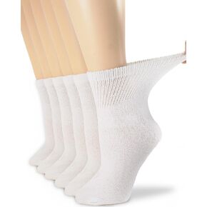 NevEND Diabetic Cotton Womens Ankle Socks Health Circulatory Physicians Approved Non Binding Top 6 Pack 9-11