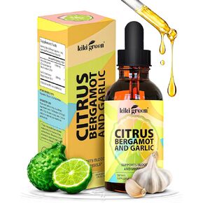 كيكي سائل الحمضيات الأخضر ومستخلص البرغموت والثوم - مكمل البرغموت الحمضي لصحة القلب ودعم الجهاز المناعي والشيخوخة الصحية، غير معدل وراثيًا، مكمل خالٍ من الغلوتين 2 أونصة سائلة. in Kuwait