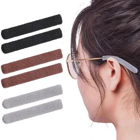KOVVKOVV Elastic Soft Knitting Cotton Fabric Glasses Ear Cushion, Anti Slip Comfort Eyeglasses Temple Tips Sleeves, Eyeglass Ear Grips Pads, Sunglasses and Eyewear Accessories, 3Pairs