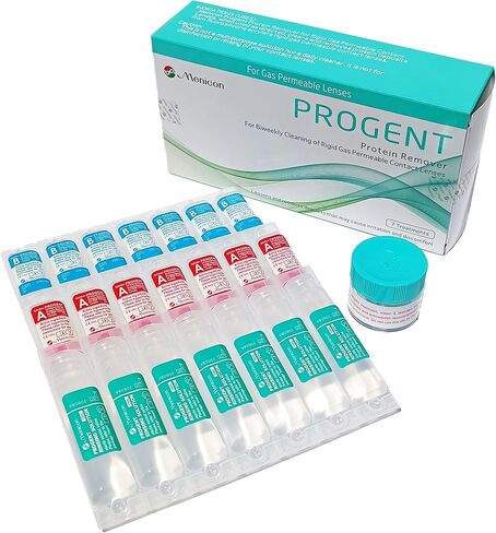 Box O' Mart Menicon Progent Biweekly Contact Lens Cleaner and Progent Large Diameter (Scleral) Lens Case, Bundle of 2 Items, 22 Piece Set in Kuwait