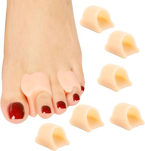 أوليفيا صامويل جل فاصل أصابع القدم، فواصل أصابع القدم، مصحح الورم، وسائد وسائد الورم لمنع الاحتكاك وتخفيف الضغط، مصحح أصابع القدم المطرقة للرجال والنساء (6 عبوات) in Kuwait