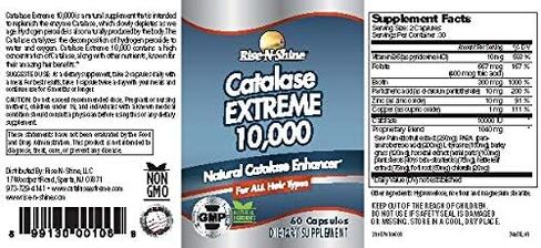 Rise-N-Shine Catalase Extreme Supplement 10,000 with Saw Palmetto, Biotin, Fo-Ti, PABA - Hair Supplements for Strong Hair - 60 Capsules (30-Day Supply) in Saudi Arabia