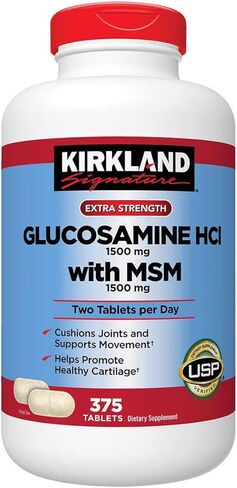 Kirkland Signature Glucosamine with MSM, 375 Tablets (2 Pack) in Saudi Arabia