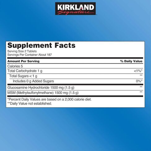 Kirkland Signature Glucosamine with MSM, 375 Tablets (2 Pack) in Saudi Arabia